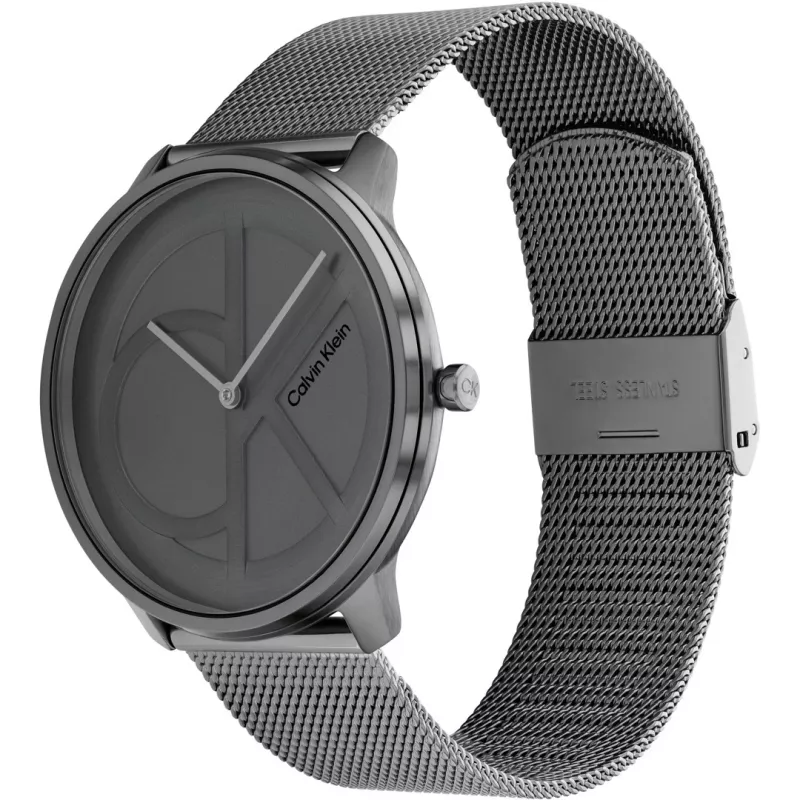 CALVIN KLEIN MAN 25200030 40mm quartz analógové hodinky strieborné nerezové mesh
