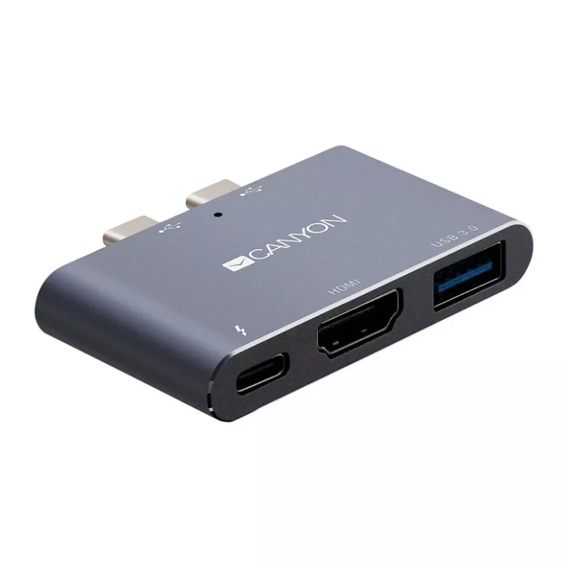 CANYON DS-1 3-in-1 Thunderbolt 3 Hub sivý