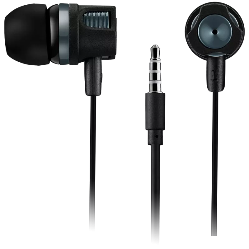 CANYON EP-3 in-ear headset s mikrofónom, 1,2m plochý kábel, tmavosivá