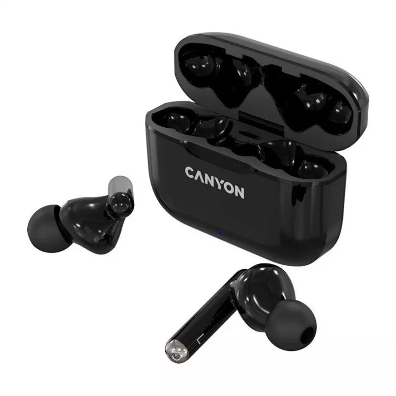 Canyon TWS-3 True Wireless Bluetooth slúchadlá s nabíjacím puzdrom, čierne