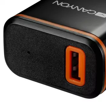 Canyon nástenná nabíjačka s USB Type-C káblom, 2.1A, čierna