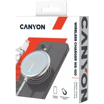 Canyon bezdrôtová nabíjačka WS-100 Silver