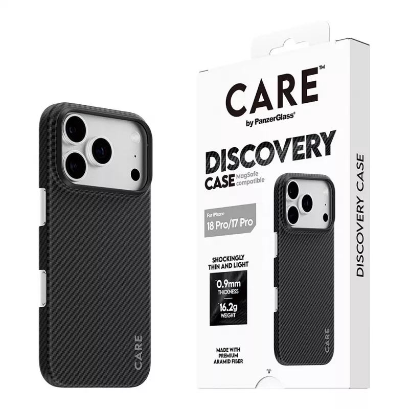 CARE by PanzerGlass Discovery puzdro s MagSafe pre iPhone 17 Pro – priehľadné