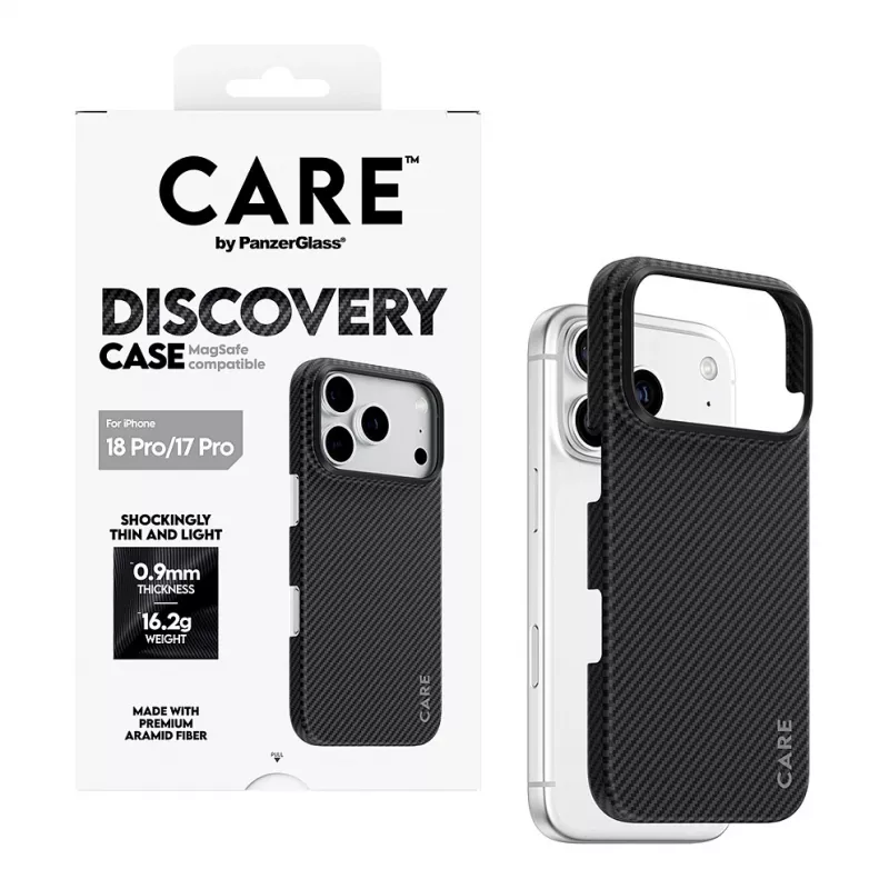 CARE by PanzerGlass Discovery puzdro s MagSafe pre iPhone 17 Pro – priehľadné