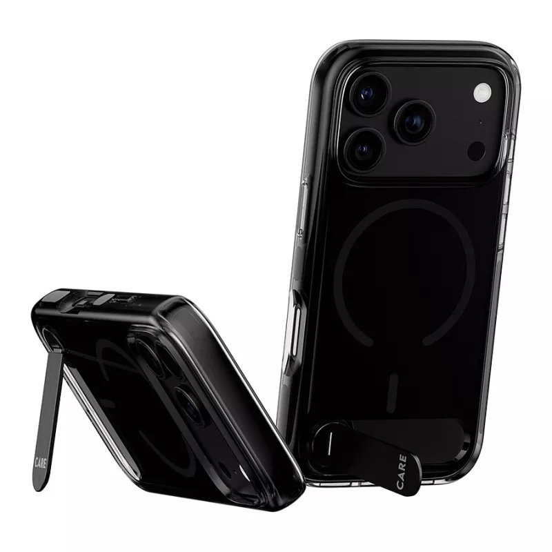 CARE by PanzerGlass puzdro s podpierkou Smokey Black MagSafe pre iPhone 17 Pro