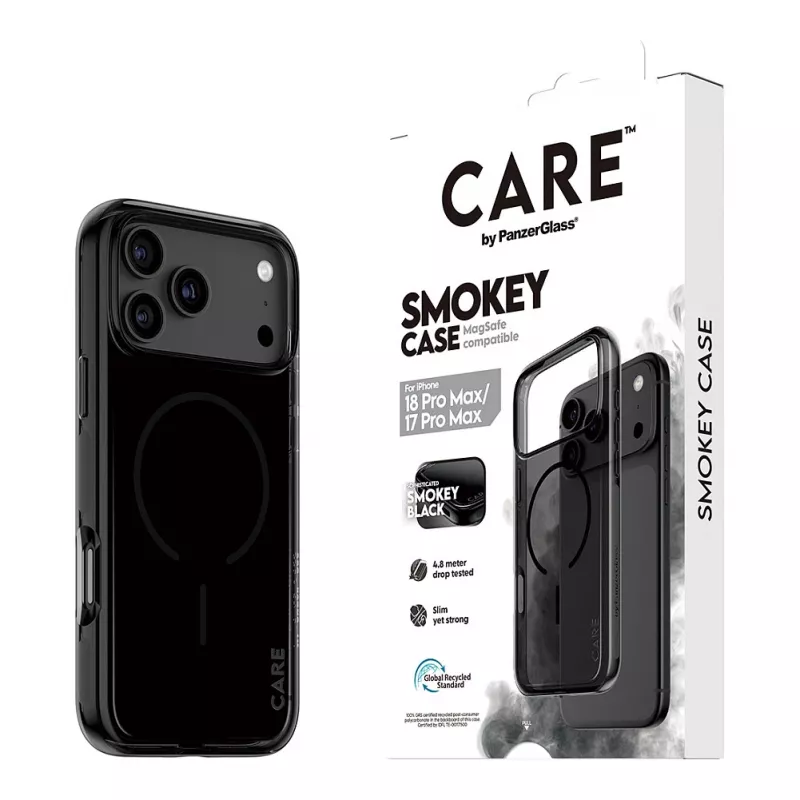 CARE by PanzerGlass Smokey puzdro s čiernym MagSafe pre iPhone 17 Pro Max
