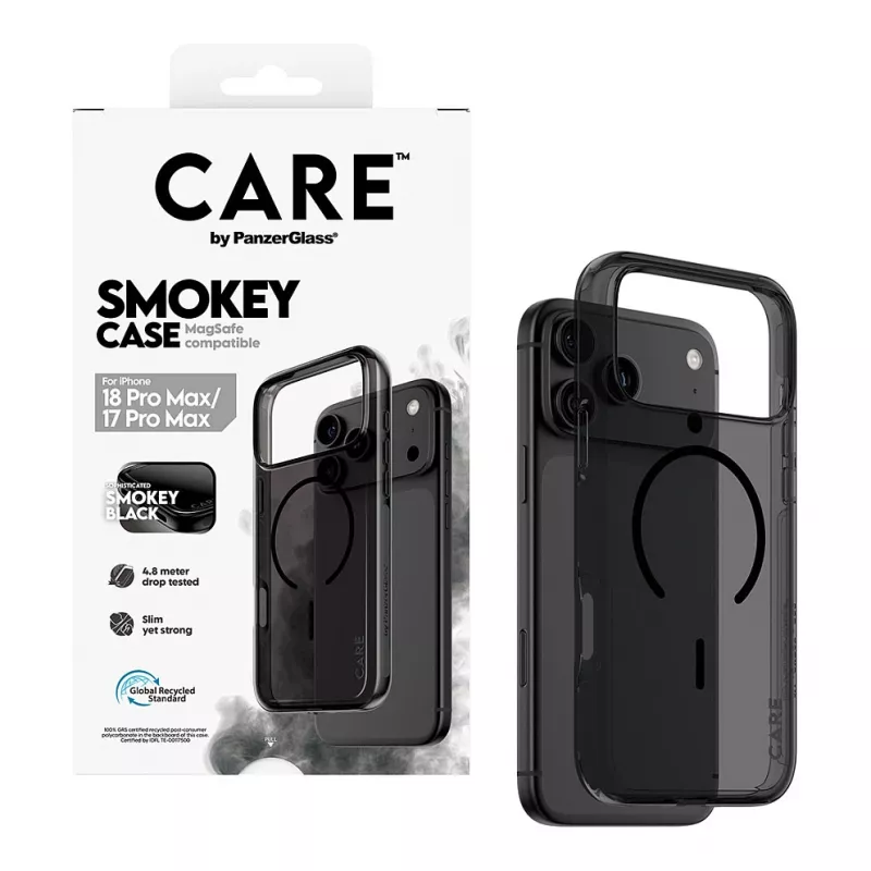 CARE by PanzerGlass Smokey puzdro s čiernym MagSafe pre iPhone 17 Pro Max