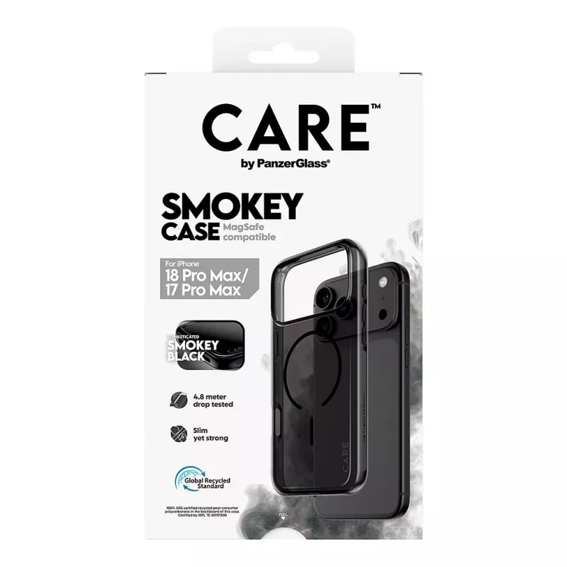 CARE by PanzerGlass Smokey puzdro s čiernym MagSafe pre iPhone 17 Pro Max