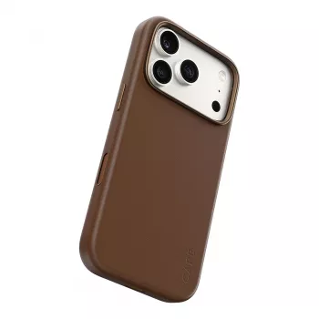 CARE by PanzerGlass Solo vegánske kožené puzdro hnedé s MagSafe pre iPhone 17 Pro