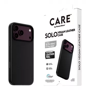 CARE by PanzerGlass Solo vegánske kožené puzdro s MagSafe pre iPhone 17 Pro Max - čierne