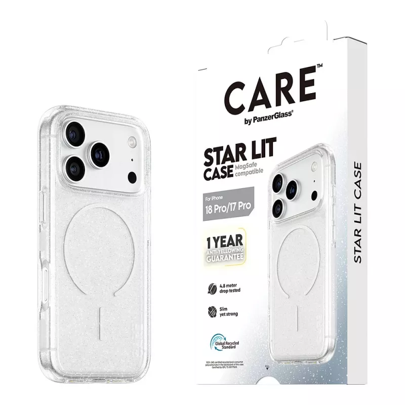 CARE by PanzerGlass Star Lit Case s MagSafe pre iPhone 17 Pro - priehľadné