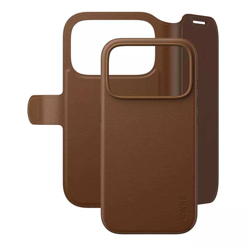 CARE by PanzerGlass Tango 2-in-1 puzdro na peňaženku hnedé s MagSafe pre iPhone 17 Pro