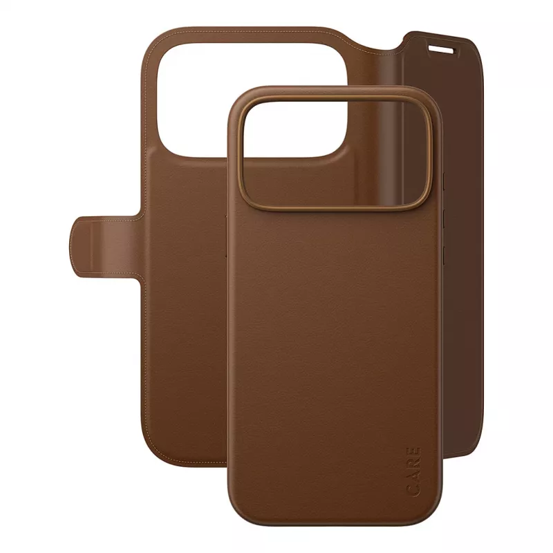 CARE by PanzerGlass Tango 2-in-1 puzdro na peňaženku hnedé s MagSafe pre iPhone 17 Pro Max