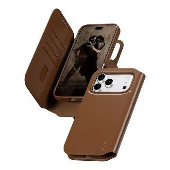 CARE by PanzerGlass Tango 2-in-1 puzdro na peňaženku hnedé s MagSafe pre iPhone 17 Pro Max