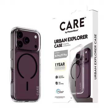 CARE by PanzerGlass Urban Explorer puzdro transparentné s čiernym MagSafe iPhone 17 Pro