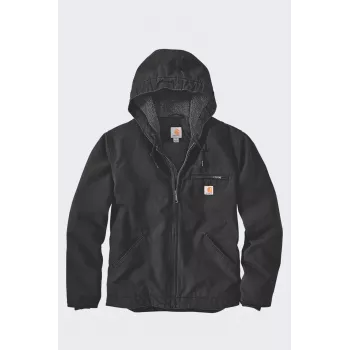 Carhartt pánska bunda Washed Duck so sherpa podšívkou čierna Large