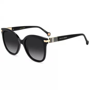 CAROLINA HERRERA HER0134S807 dámske slnečné okuliare - čierny acetátový rám, sivé polykarbonátové sklá, 55/21/145 mm