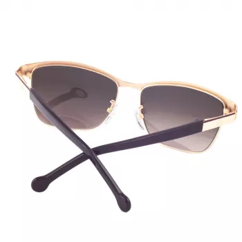 CAROLINA HERRERA SHE069560SL3 dámske slnečné okuliare - havannový acetátový rám, hnedé gradientové šošovky, 56 mm