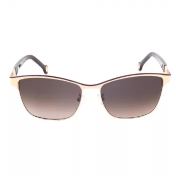 CAROLINA HERRERA SHE069560SL3 dámske slnečné okuliare - havannový acetátový rám, hnedé gradientové šošovky, 56 mm