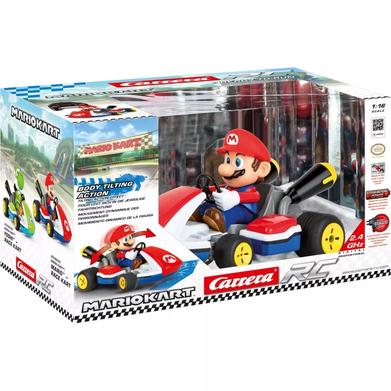Carrera RC Mario Kart - Mario Race Kart so zvukom červená/modrá, 1:16