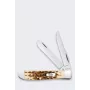 Case Mini Trapper SS Amber Bone Nôž - 2-čepeľový vreckový nôž, nerezová oceľ Tru-Sharp, pravá rukoväť Amber Bone, Slipjoint, USA