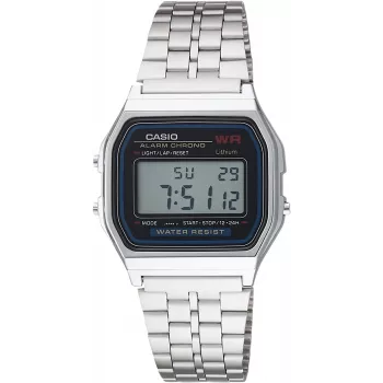 CASIO A-159WA-N1 unisex digitálne quartz hodinky, 33 mm, strieborná/sivá