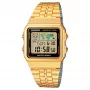 CASIO A500WGA-1 pánske digitálne hodinky 39 mm zlatá nehrdzavejúca oceľ