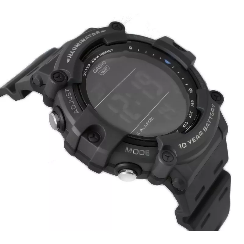 Casio AE-1500WH-8BVEF pánske digitálne hodinky – živicový remienok, 100m vodotesné, svetový čas
