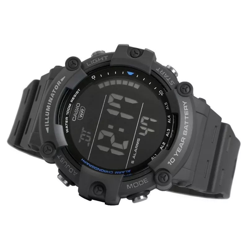 Casio AE-1500WH-8BVEF pánske digitálne hodinky – živicový remienok, 100m vodotesné, svetový čas