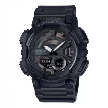 CASIO AEQ-110W-1B pánske quartz analógovo-digitálne hodinky, 52,2 mm, čierna živica