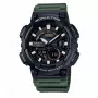 CASIO AEQ-110W-3A pánske analógovo-digitálne hodinky, 52,2mm, zelený remienok z živice
