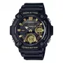 CASIO AEQ-120W-9A pánske analógovo-digitálne hodinky, 53,3mm, čierne puzdro zo živice, čierny remienok z živice, zlaté akcenty