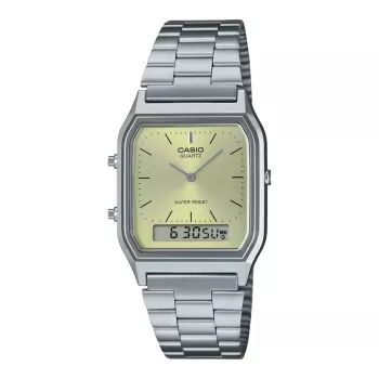 CASIO AQ-230A-9A unisex analógovo-digitálne hodinky, 38,8 mm zlatý tón nerezová oceľ