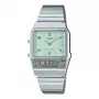 CASIO AQ-800E-3AEF Unisex digitálno-analógové hodinky 32 mm zelený ciferník strieborná nehrdzavejúca oceľ