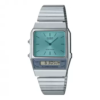 CASIO AQ-800EC-2AE unisex analógovo-digitálne hodinky, 40 mm, strieborná/modrá