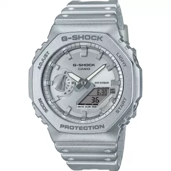 CASIO G-SHOCK GA-2100FF-8AER analógovo-digitálne quartz hodinky 45,4 mm transparentná sivá