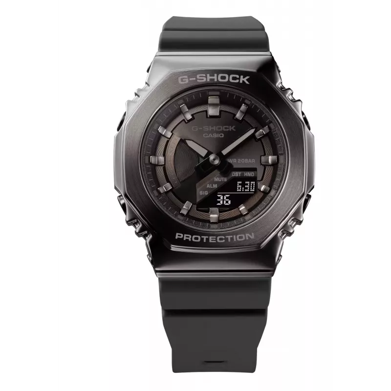 CASIO G-SHOCK GMS2100B8AER dámske analógovo-digitálne hodinky, 40,4mm, sivý remienok z živice