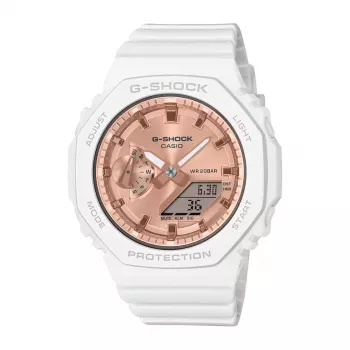 CASIO GMA-S2100MD-7AE dámske analógovo-digitálne quartz hodinky, 46,2 mm, biely resinový náramok