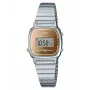 CASIO LA670WES-4AEF dámske digitálne hodinky - ružovo-zlatý ciferník, strieborné puzdro a náramok, 24 mm