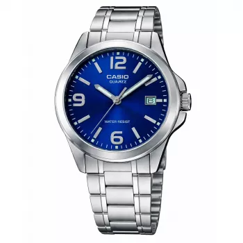 CASIO LTP-1215A-2A dámske analógové quartz hodinky 28mm modrý ciferník nehrdzavejúca oceľ