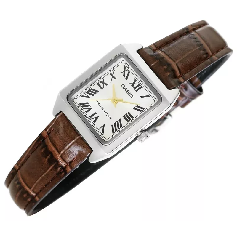 Casio LTP-V007L-9BUDF analógové hodinky, strieborná/hnedá