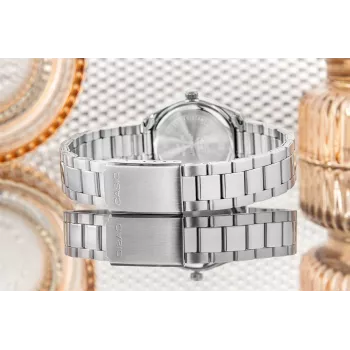CASIO LTP1302PD7A1V unisex analógové quartz hodinky, strieborná nehrdzavejúca oceľ, 34,5 x 30,2 x 8,7 mm