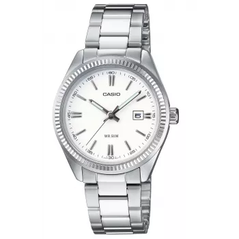CASIO LTP1302PD7A1V unisex analógové quartz hodinky, strieborná nehrdzavejúca oceľ, 34,5 x 30,2 x 8,7 mm