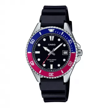 CASIO MDV-10-1A2VEF pánske analógové quartzové hodinky 38,5 mm čierna živica