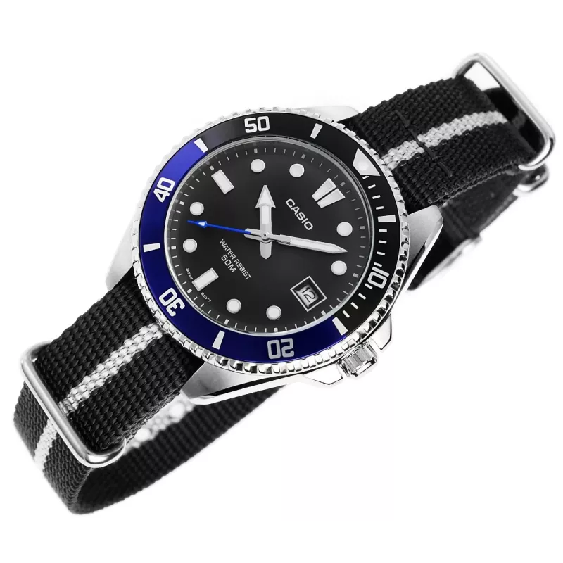 Casio MDV-10C-1A2VEF pánske potápačské hodinky čierna nehrdzavejúca oceľ resin