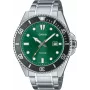 CASIO MDV107D3A2VDF pánske analógové quartz hodinky, 42mm nerezová oceľ, zelený ciferník, 200m vodotesnosť