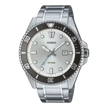 CASIO MDV107D7AVDF pánske potápačské hodinky 44,2 mm nerezová oceľ biely ciferník