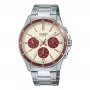 Casio pánske hodinky MTP1374D5A2VD analógové nerezové oceľové hodinky s hnedým ciferníkom a zobrazením dátumu/dňa v týždni