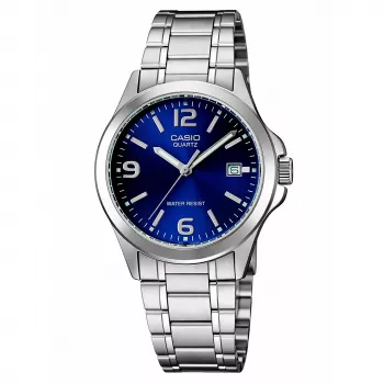 CASIO MTP-1215A-2A pánske analógové quartzové hodinky modrý ciferník ušľachtilá oceľ 43,3 mm