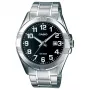 CASIO MTP-1308D-1B pánske analógové quartzové hodinky nehrdzavejúca oceľ 43,5 mm čierny ciferník zobrazenie dátumu